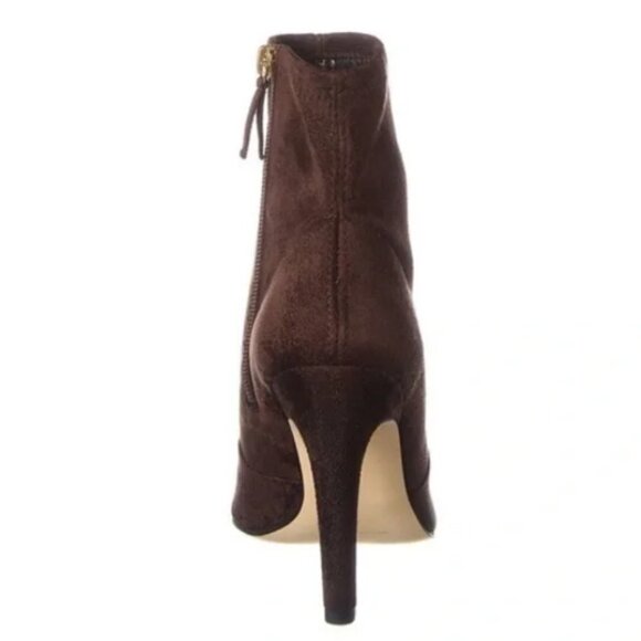 Good American Icon Bootie Suede Chocolate Brown Heeled Pointy NEW NIB - Picture 9 of 10